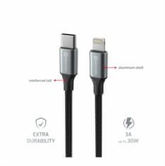 SWISSTEN datový kabel Textile II USB-C / LIGHTNING 1,5 M černý 71529203