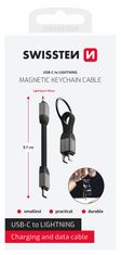 SWISSTEN magnetický Keychain kabel USB-C / LIGHTNING 9,7 CM 71551030