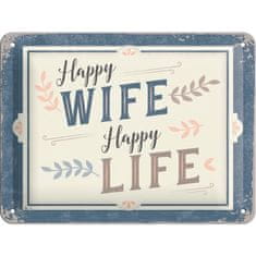 Nekupto Cedule 15x20 Happy Wife Happy Life NA26239