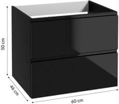 Deftrans Koupelnová skříňka černá 60x50cm bez umyvadlové desky