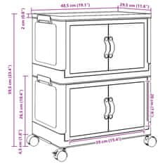 Vidaxl Stohovatelný úložný box na kolečkách 2-patrový 28 L