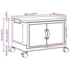 Vidaxl Stohovatelný úložný box na kolečkách 28 L 48x29,5x33 cm