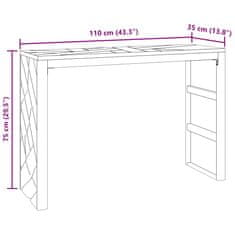 Vidaxl Konzolový stolek 110 x 35 x 75 cm masivní teakové dřevo