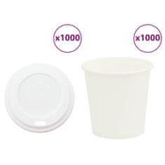 Vidaxl Papírové kelímky na kávu s víčky 1000 pcs 4oz 100ml