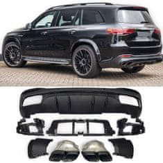 Protec  Difuzor zadního nárazníku MERCEDES GLS X167 SUV koncovky LOOK AMG C63 černý