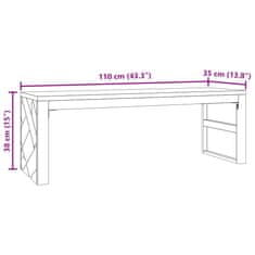 Vidaxl Konferenční stolek 110x35x38 cm masivní teakové dřevo