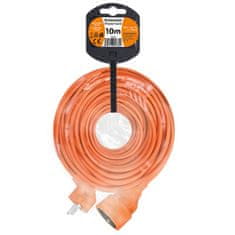 Solight  Prodlužovací kabel 230V/10A - 10m, 1 zásuvka, 3 x 1mm, IP20, oranžový