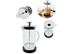 GGV Konvice na kávu, French press, čaj 1000 ml sklo + nerez