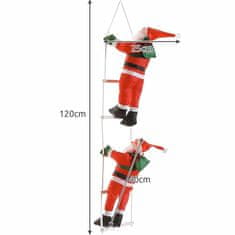 Ruhhy 22519 Vánoční dekorace Santa Claus na žebříku 120 cm