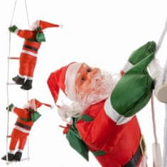 Ruhhy 22519 Vánoční dekorace Santa Claus na žebříku 120 cm