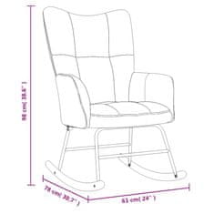 Vidaxl Houpací křeslo se stoličkou světle šedé samet