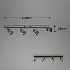 BRILONER BRILONER LED bodové svítídlo, 64 cm, 4x GU10, 4,9 W, 460 lm, antická stříbrná BRI 2927-044