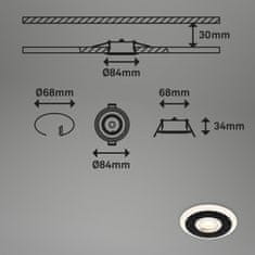 BRILONER BRILONER LED vestavná svítidla sada, pr.8,4 cm, 3x LED, 5 W, 460 lm, černá IP44 BRI 7039-035