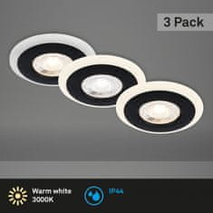 BRILONER BRILONER LED vestavná svítidla sada, pr.8,4 cm, 3x LED, 5 W, 460 lm, černá IP44 BRI 7039-035