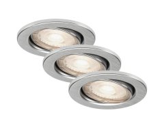 BRILONER BRILONER 3ks sada LED vestavné svítidlo, pr. 8,6 cm, 5 W, hliník BRI 7277-039