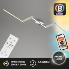 BRILONER BRILONER B smart CCT LED stropní svítidlo, 227,2 cm, 24 W, 2600 lm, hliník-chrom BRILO 3737-018