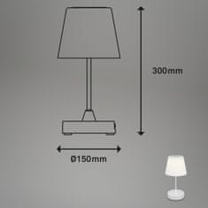 BRILONER BRILONER LED bateriové stolní svítidlo pr.12,5 cm, LED modul, 3W, 350 lm, matný chrom BRILO 7445-014