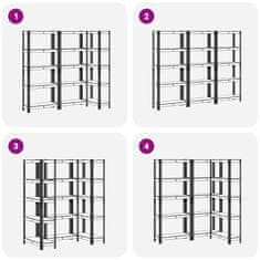 Vidaxl 5patrové úložné regály 3 ks antracitové ocel a kompozitní dřevo
