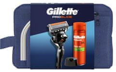 Gillette Cestovní Sada ProGlide Holicí Strojek + Fusion Gel Na Holení 200 ml + stojan