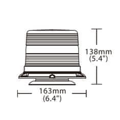 Stualarm LED maják, 12-48V, 48xLED oranžový, magnet, ECE R65 (wl834)