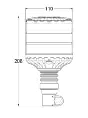 Stualarm LED maják, 12-24V, 24xLED oranžový, na držák, smoke, ECE R65 (wl828SMhr)