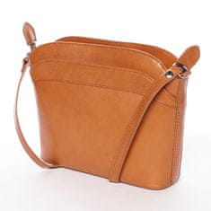 Delami Vera Pelle Kožená elegantní crossbody kabelka Angie, koňaková