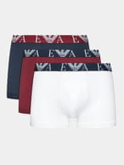 Emporio Armani Pánské boxerky 3PACK 111357 3F715 13911 bílo-vínové-tm.modré - Emporio Armani M