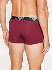 Emporio Armani Pánské boxerky 3PACK 111357 3F715 13911 bílo-vínové-tm.modré - Emporio Armani M