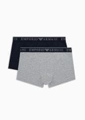 Emporio Armani Pánské boxerky 2PACK 111769 3F720 07448 šedo-tm. modré - Emporio Armani M