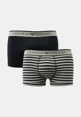 Emporio Armani Pánské boxerky 2Pack 111210 4R542 černé/proužek - Emporio Armani L