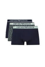 Emporio Armani Pánské boxerky 3Pack 112130 4R717 tm. modré se zelenou - Emporio Armani L