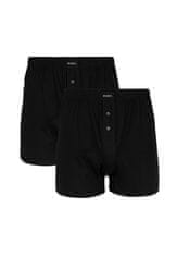 ATLANTIC Pánské klasické boxerky ATLANTIC s knoflíčky 2PACK - černé S