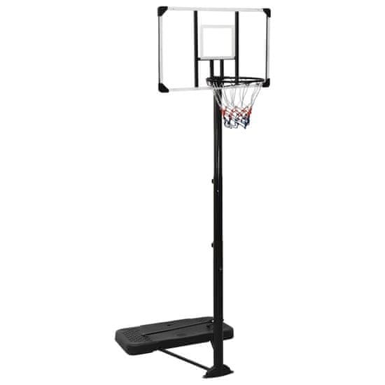 Vidaxl Basketbalový koš s průhlednou deskou 256–361 cm polykarbonát