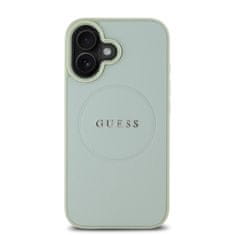 Guess Zadní kryt PU Grained Classic Logo MagSafe pro iPhone 16 Green