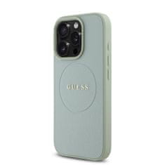 Guess Zadní kryt PU Grained Classic Logo MagSafe pro iPhone 16 Pro Max Green