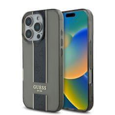 Guess Zadní kryt IML Middle 4G Stripe pro iPhone 16 Pro Max Black