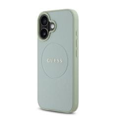 Guess Zadní kryt PU Grained Classic Logo MagSafe pro iPhone 16 Green