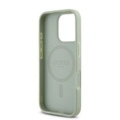 Guess Zadní kryt PU Grained Classic Logo MagSafe pro iPhone 16 Pro Green