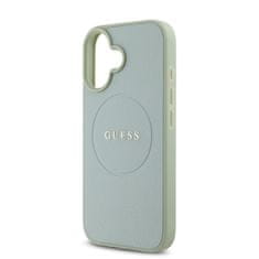 Guess Zadní kryt PU Grained Classic Logo MagSafe pro iPhone 16 Green