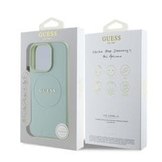 Guess Zadní kryt PU Grained Classic Logo MagSafe pro iPhone 16 Pro Max Green