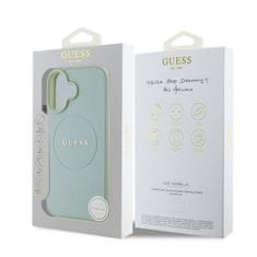 Guess Zadní kryt PU Grained Classic Logo MagSafe pro iPhone 16 Green