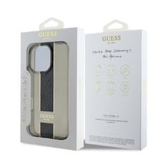 Guess Zadní kryt IML Middle 4G Stripe pro iPhone 16 Pro Black