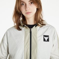 Under Armour Bunda Project Rock Woven Jacket Stone/ White XS XS Béžová