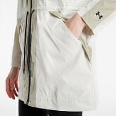 Under Armour Bunda Project Rock Woven Jacket Stone/ White XS XS Béžová