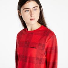 Calvin Klein Pyžamo Mc Holiday Lw Rf L/Sweatshirt Textured Plaid/ Exact L Červená