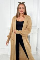 Kesi Svetr dlouhý cardigan camel UNI