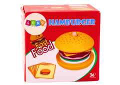 Lean-toys Hamburger Dřevěný 8 El Karty S Recepty 10 Ks