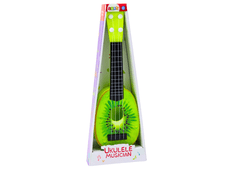 Lean-toys Ukulele Pro Děti Mini Kytara 4 Struny Ovoce Kiwi Zelená 15"