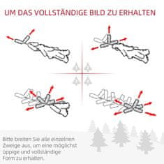 HOMCOM 4Dílná Sada Vánočních Ozdob, Dekorace Na Vchodové Dveře, Vánoční Sada S Led Osvětlením Včetně 2 Vánočních Stromků, 1 Vánočního Věnce, 1 Vánoční Girlandy 