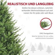 HOMCOM 180 Cm Umělý Vánoční Stromek, Živé Husté Větve, Umělá Jedle S 1942 Špičkami Větví, Zelená 